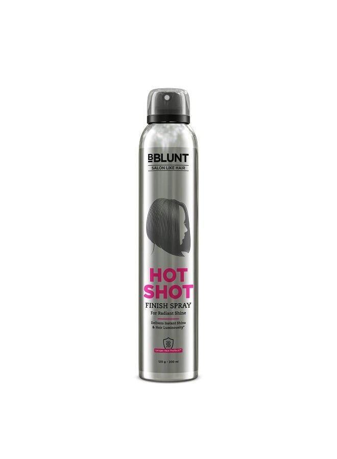 Bblunt Hot Shot Finish Spray For Radiant Shine | Designed for Indian Hair | Adds Shine | Lends Hair Glossy Finish | For Men & Women | 200 ml - Image 1